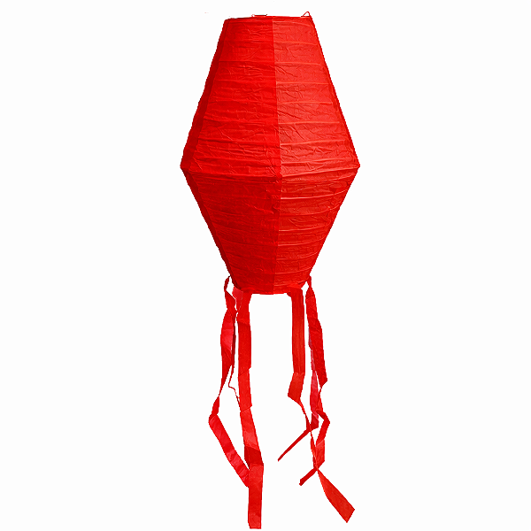 Balão Lanterna Losango de Papel Vermelho Festa Junina 30cm - 1 Unidade