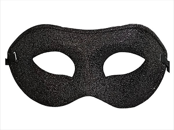 Máscara Glitter Preta – Carnaval