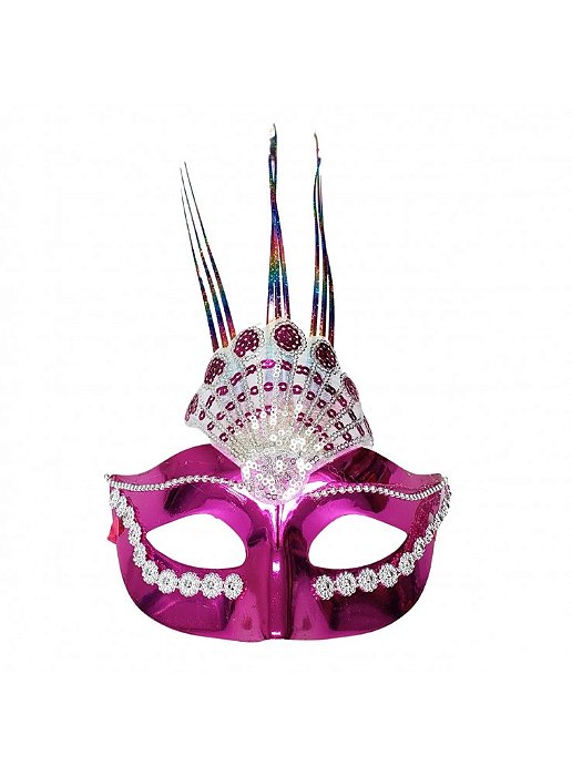 Máscara de Festa Decorada Charme Pink