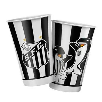 Copo de Papel Santos Futebol Clube 180ml - 8 Unidades