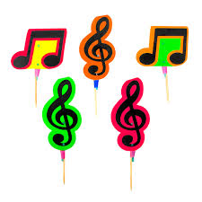 Espetinhos Decorativos Notas Neon – 12cm – 10 Unidades