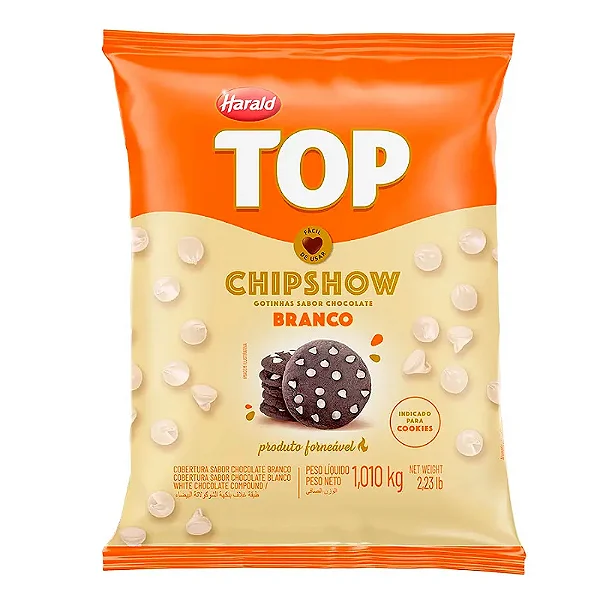 Chocolate em Gotas Forneável Chipshow Branco Top Harald – 1,010kg