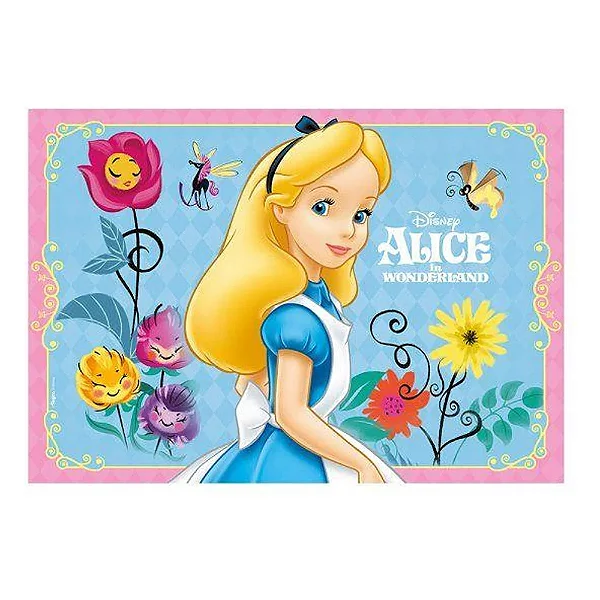 Painel Decorativo Alice no País das Maravilhas 64x45cm