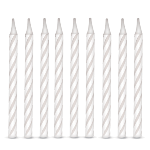 Vela Palito Espiral Branco 8cm – 24 Unidades