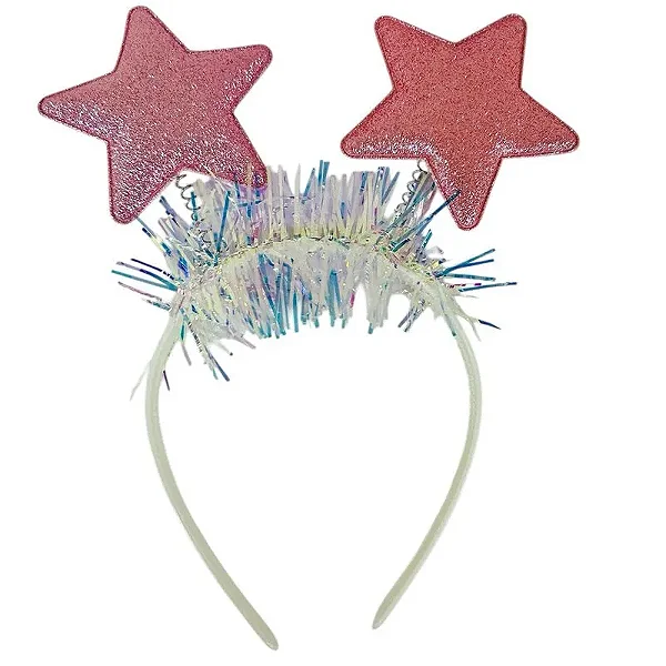 Tiara para Festa Estrela Rosa – Acessório Decorativo