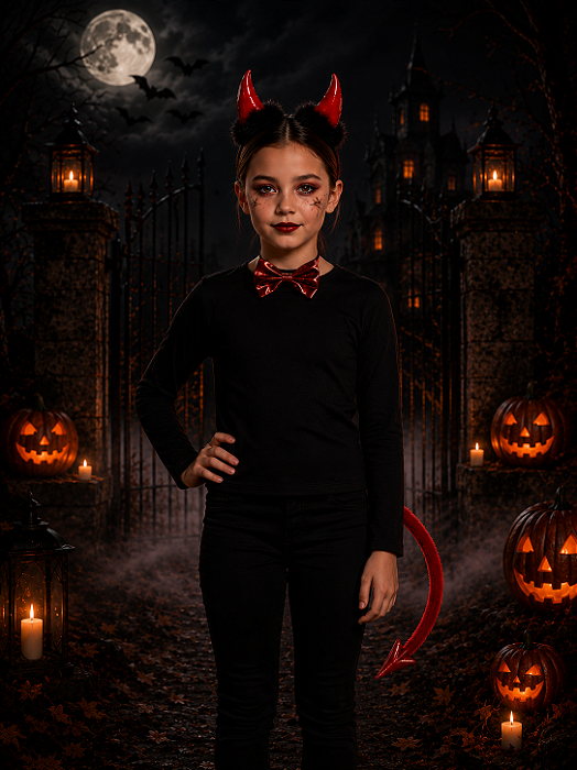 Kit Fantasia Diabinha – Gravata, Tiara e Rabinho