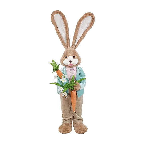 Coelho Decorativo em Pé Marrom/Verde 125cm – Happy Sunday Cromus