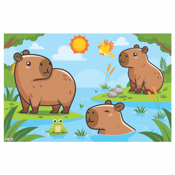 Painel TNT Capivara Infantil 85x55cm