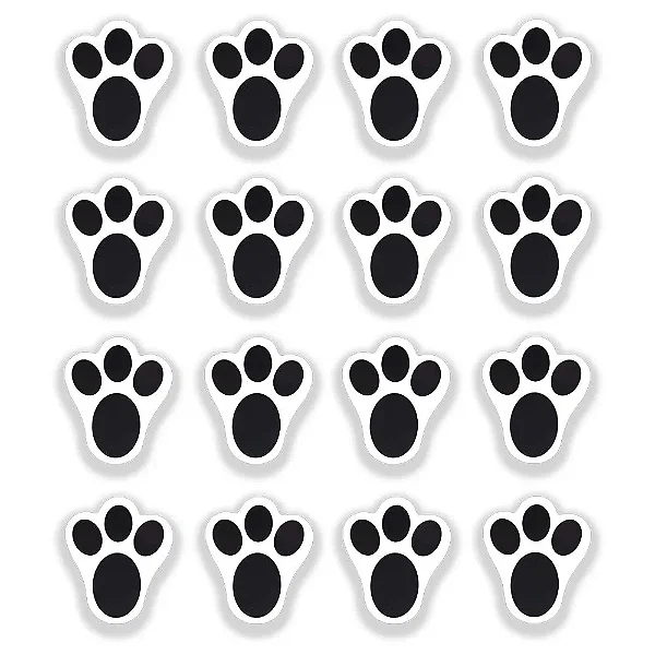 Adesivo Patinhas de Coelho Preto – 80 Unidades para Decoração de Páscoa