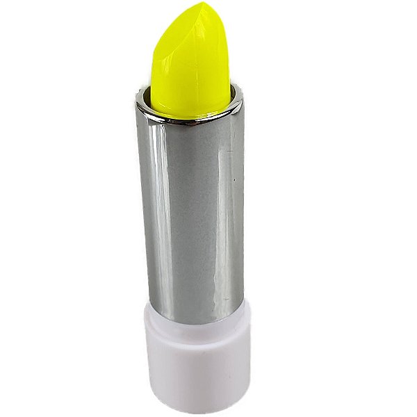 Batom Fluorescente para Festa Neon Amarelo – Cor Vibrante e Acabamento Cremoso