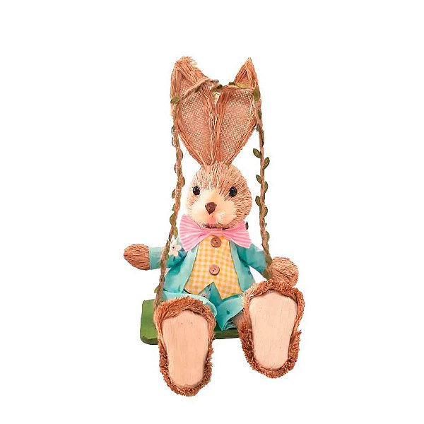 Enfeite Coelho de Páscoa para Pendurar 37cm - Azul – Decoração Charmosa