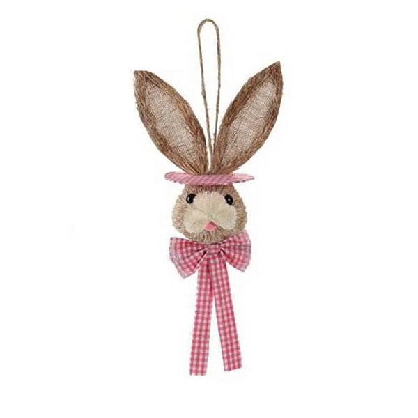 Enfeite Páscoa Carinha de Coelho Sortido 35cm - Rosa – Decoração Fofa e Festiva