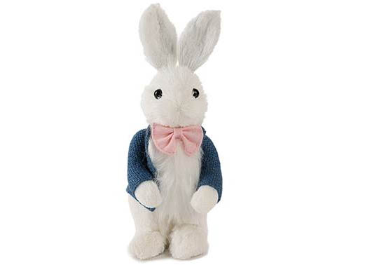 Coelho Decorativo Elegance Azul 20cm – Decorativo em Palha para Páscoa