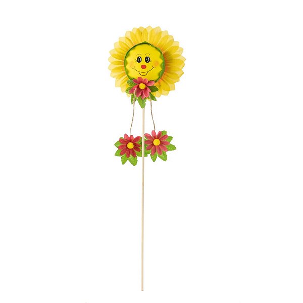 Enfeite Junino Palito Carinha de Girassol 66cm – Decorativo para Festa Junina