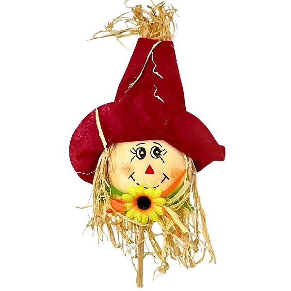 Espeto para Jardim Cabeça de Espantalho 52cm – Enfeite Decorativo para Festa Junina