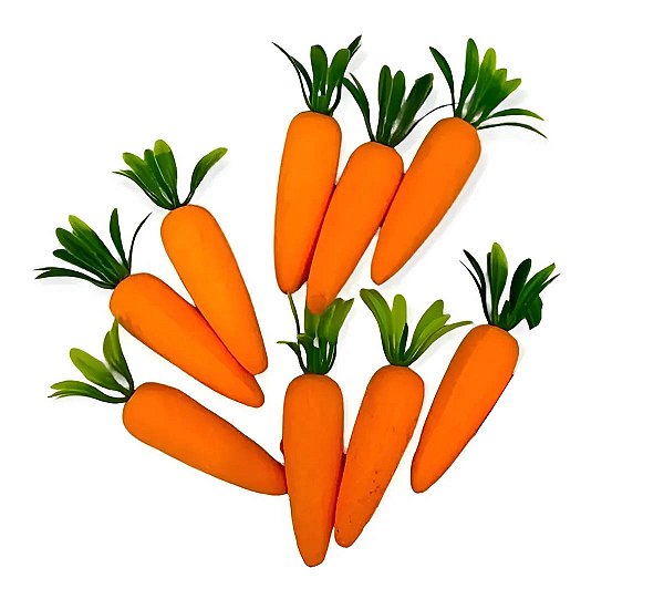 Mini Cenouras Decorativas de Isopor para Páscoa 4cm – Kit com 9 Unidades