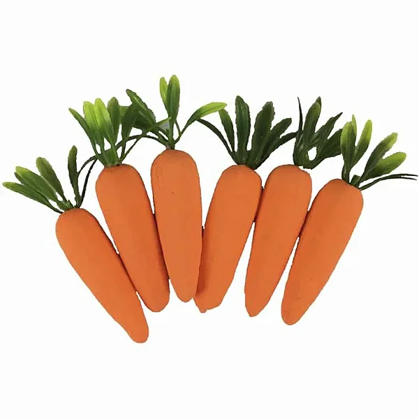 Mini Cenouras Decorativas Lisas 5cm – Kit com 6 Unidades para Páscoa