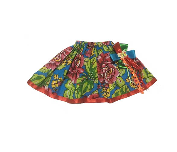 Saia Junina Infantil Babado Simples - Modelos e Estampas Sortidos - Tamanho P – 2 a 3 Anos