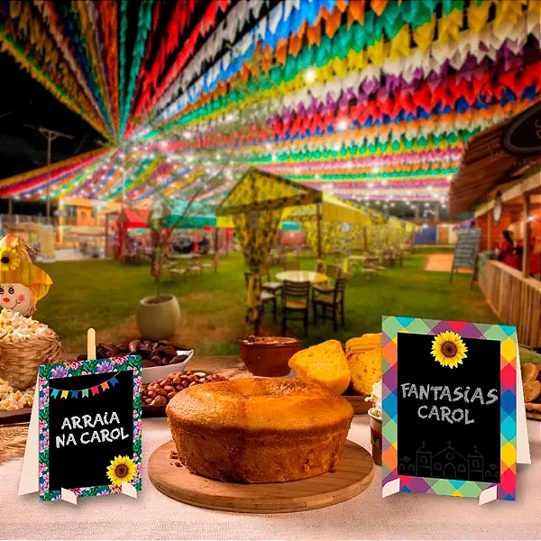 Kit Decoração Mesa Festa Junina com 4 Lousas Cavalete – Ideal para Recados e Identificação