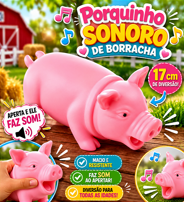 Porquinho Sonoro de Borracha 17cm