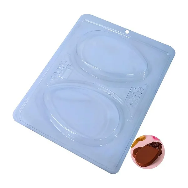 Forma de Acetato Especial Tablete Ovo Liso 200g - BWB – 3 Partes com Silicone