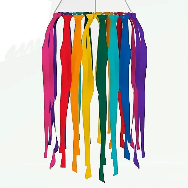 Lustre de Fitas Coloridas TNT Decorativo Festa Junina 20x70cm