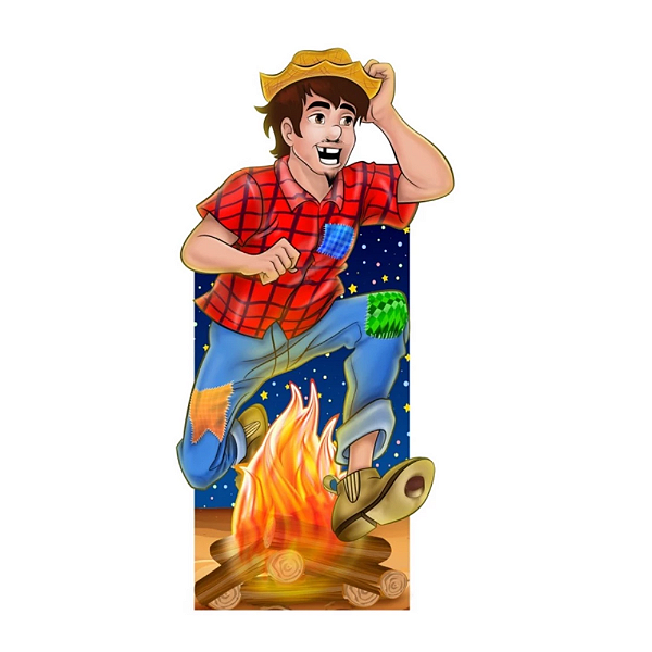 Totem Homem Caipira Festa Junina 70cm