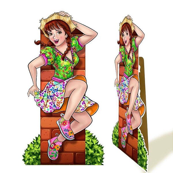 Totem Mulher Caipira Festa Junina 70cm