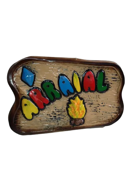 Placa Decorativa Festa Junina 70x47cm – Arraial