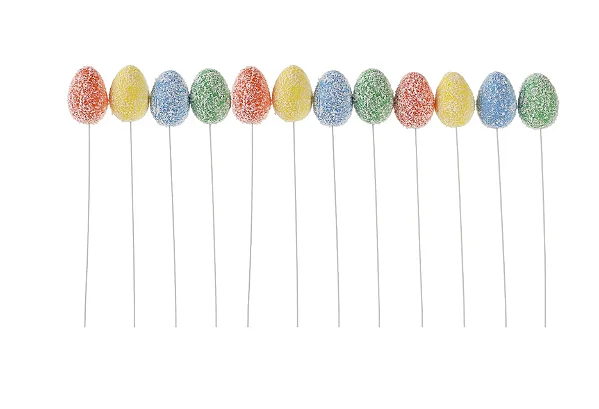 Ovinhos de Páscoa em Isopor Colorido 22cm – Kit com 12 Unidades