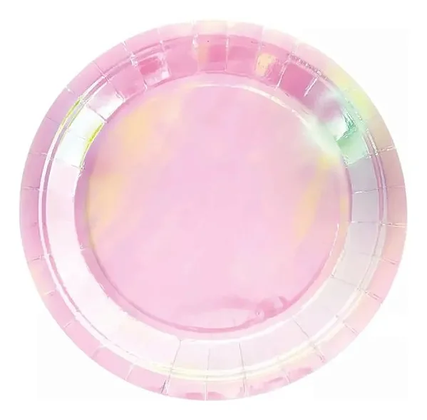 Prato Papel Liso Furta Cor Rosa 18cm - 10 Unidades