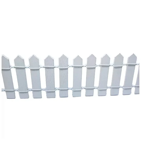 Mini Cerca Decorativa de Madeira Branca 90x5cm – Enfeite para Mesa de Páscoa