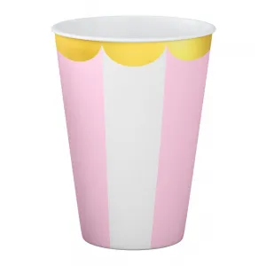 Copo de Papel Carrossel Rosa 250 ml - 8 Unidades