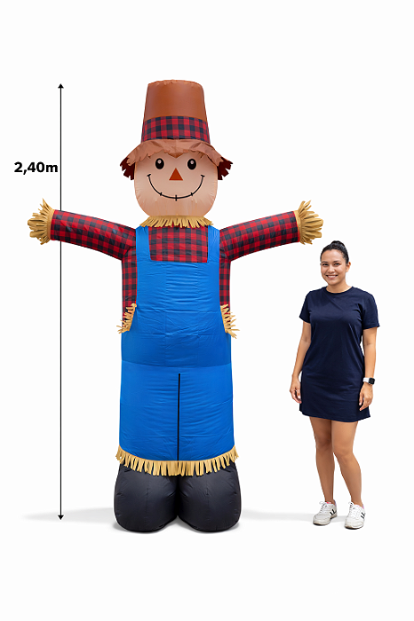 Inflável Boneco Espantalho Junino com LED 2,40m - Bivolt