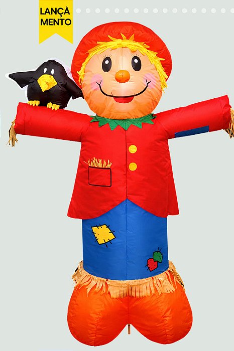 Inflável Boneco Espantalho Junino com LED 1,20m – Bivolt