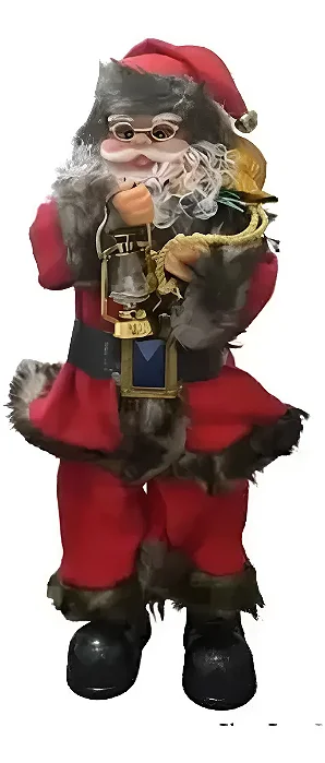 Papai Noel com Movimento e Lampião 50cm – Decorativo Natalino à Pilha