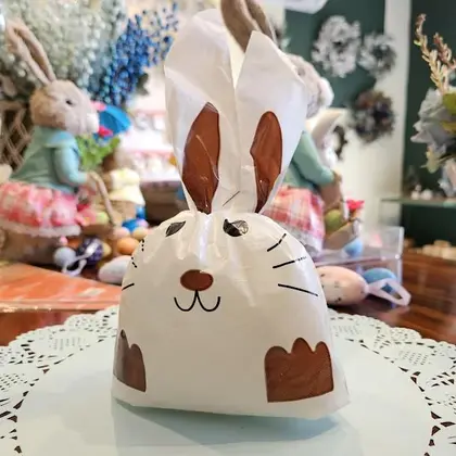 Sacola Plástica Lembrancinha Coelho da Páscoa 29x16cm – Pacote com 20 Unidades