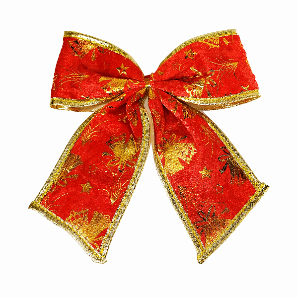 Enfeite Laço Natalino Vermelho 20cm – Decorativo para Árvore de Natal