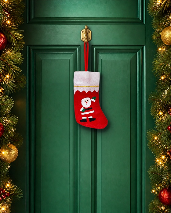 Bota Enfeite de Natal Vermelha 38cm – Decoração Natalina em Feltro