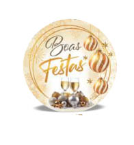 Enfeite de Reveillon Boas Festas em EVA Impresso 25cm