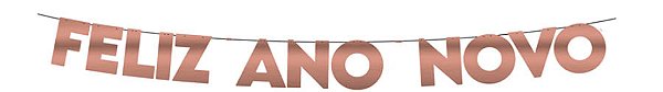 Faixa Feliz Ano Novo Rosa Glitter - 5 Metros