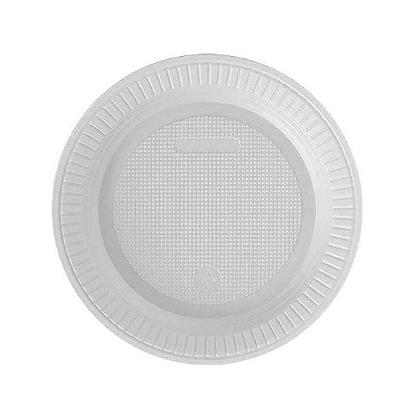 Prato Plástico Raso Descartável Branco 26cm 10 Unidades