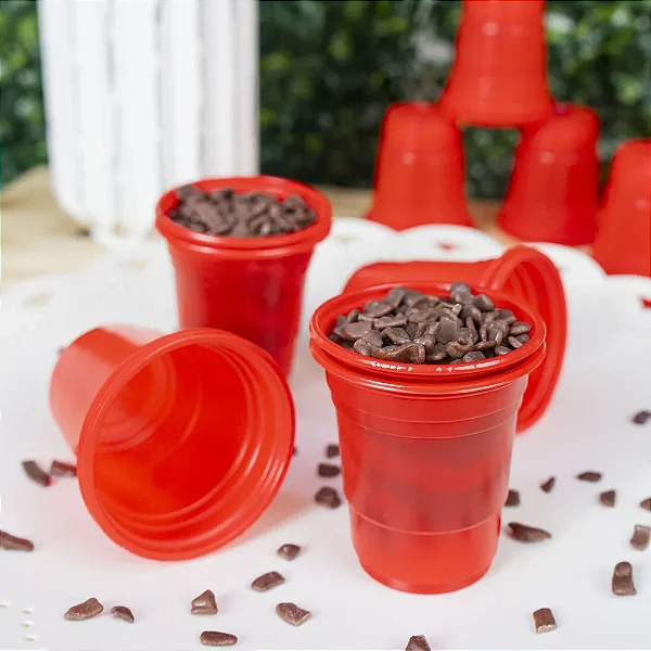 Copo para Docinho PS 60ml Vermelho – Copinho Descartável para Doces e Doses 20 Unidades