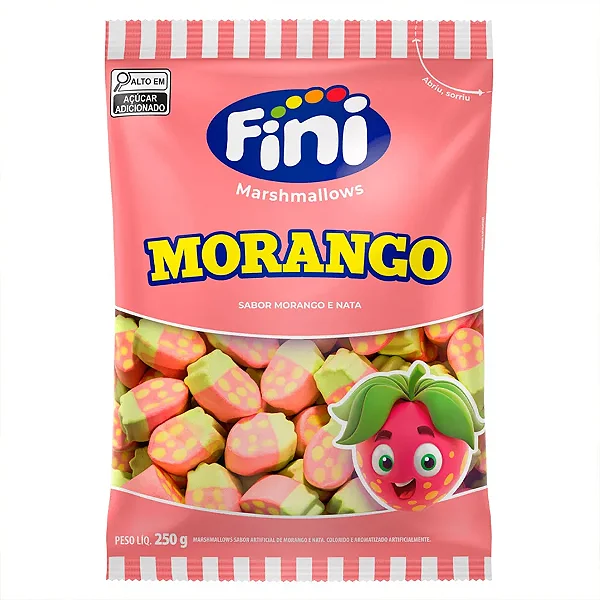 Marshmallow Morango - Macio e Delicioso para Festas e Sobremesas - 250 Gramas