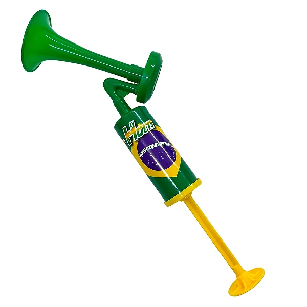 Buzina de Ar Manual Brasil – Plástica para Torcida, Festas e Eventos