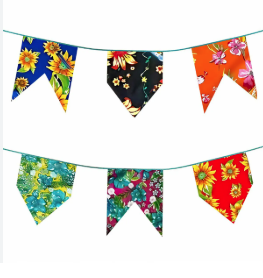 Bandeirinha Plástica Chita – Varal Decorativo 6 Metros