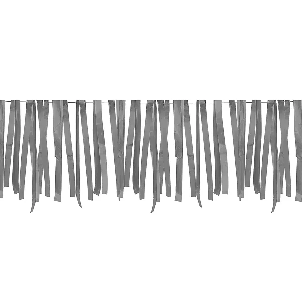 Varal de Fitas Metalizadas Prata 3 Metros – Decoração Festa