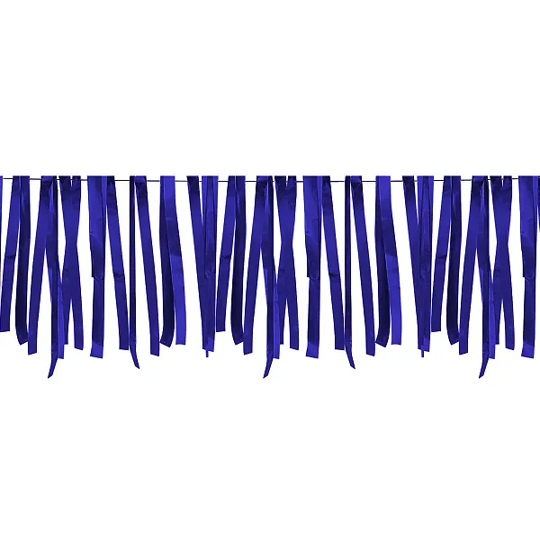 Varal de Fitas Metalizadas Azul 3 Metros – Decoração Festa e Copa do Mundo