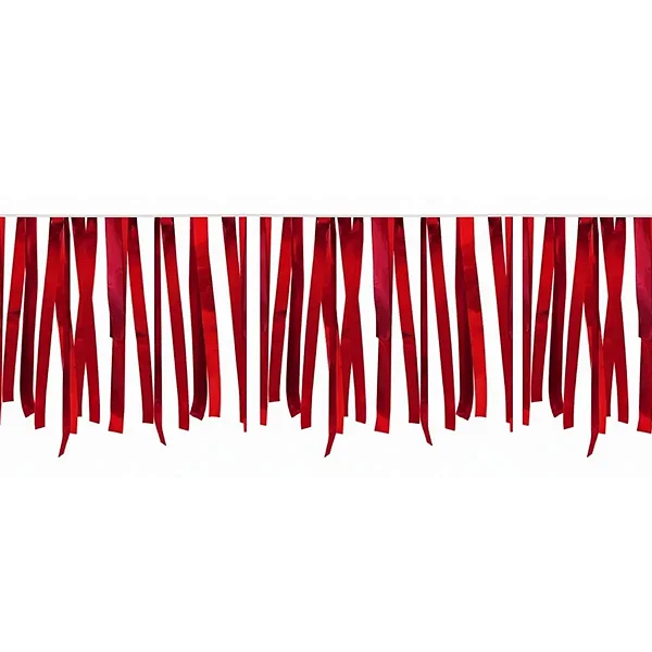 Varal de Fitas Metalizadas Vermelho 3 Metros – Decoração Festa