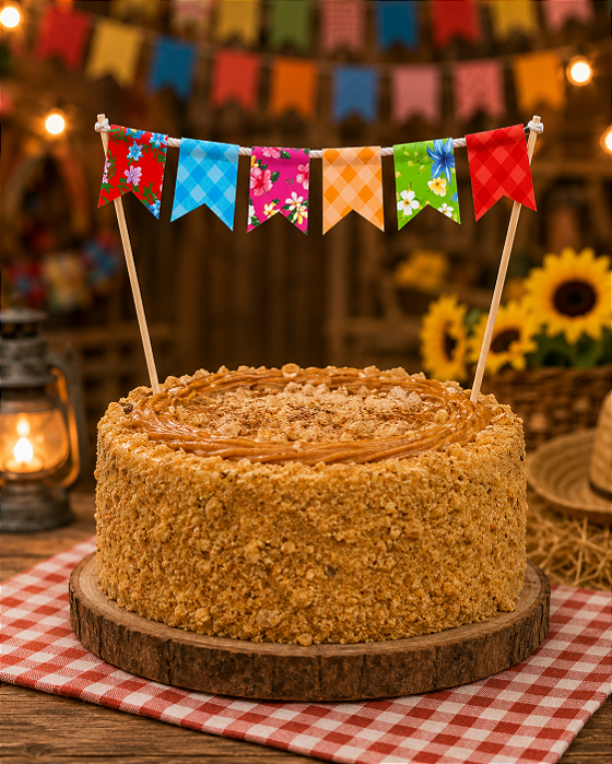 Decoração de Doce Bandeirinha – Topo para Bolo Festa Junina e Aniversário